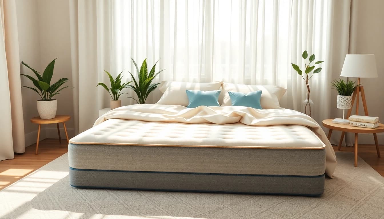 Enhance your sleep with a luxurious queen size mattress in a cozy bedroom setting.