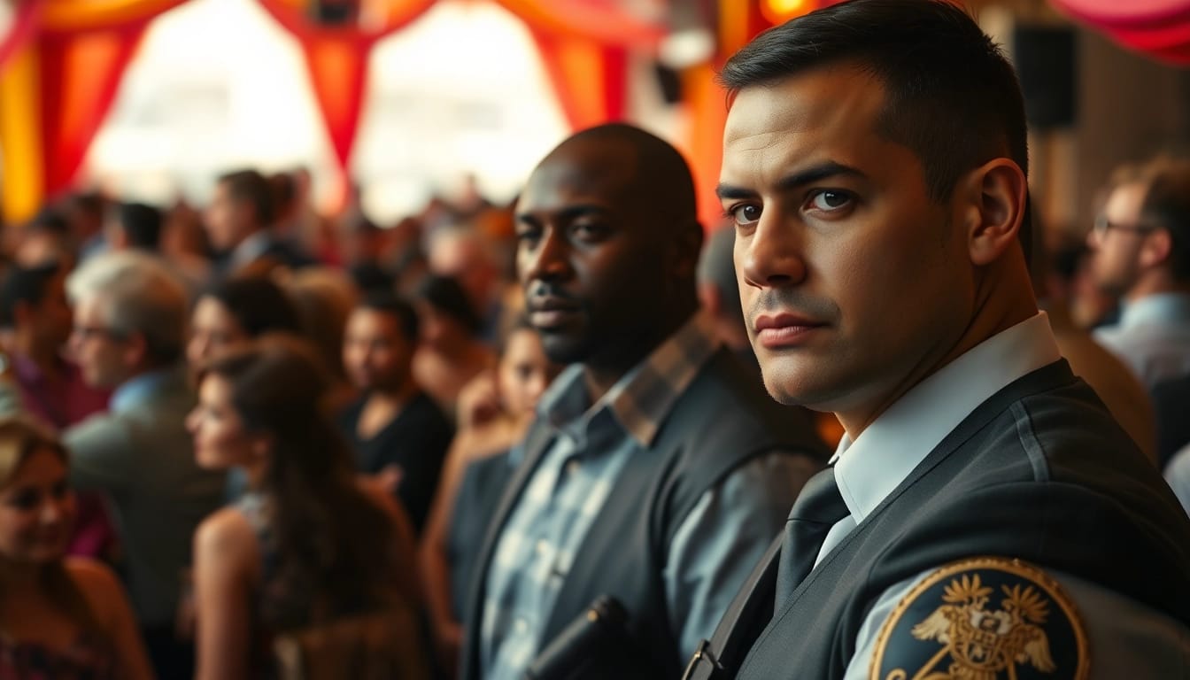 Bodyguard Service protecting a client at a busy event, illustrating trust and professionalism.