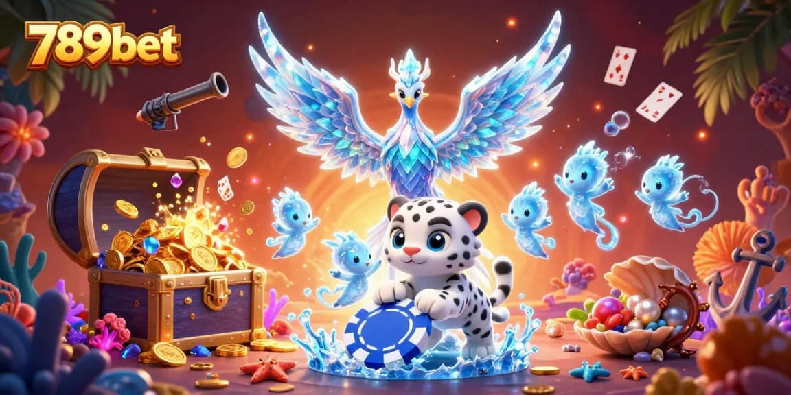Bet big with 789bet in a vibrant 3D scene showcasing casino excitement and playful characters.