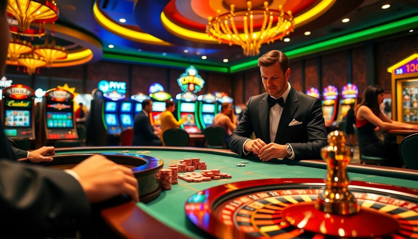Experience the excitement of OPEN888 at a vibrant casino table with lively gameplay and state-of-the-art technology.