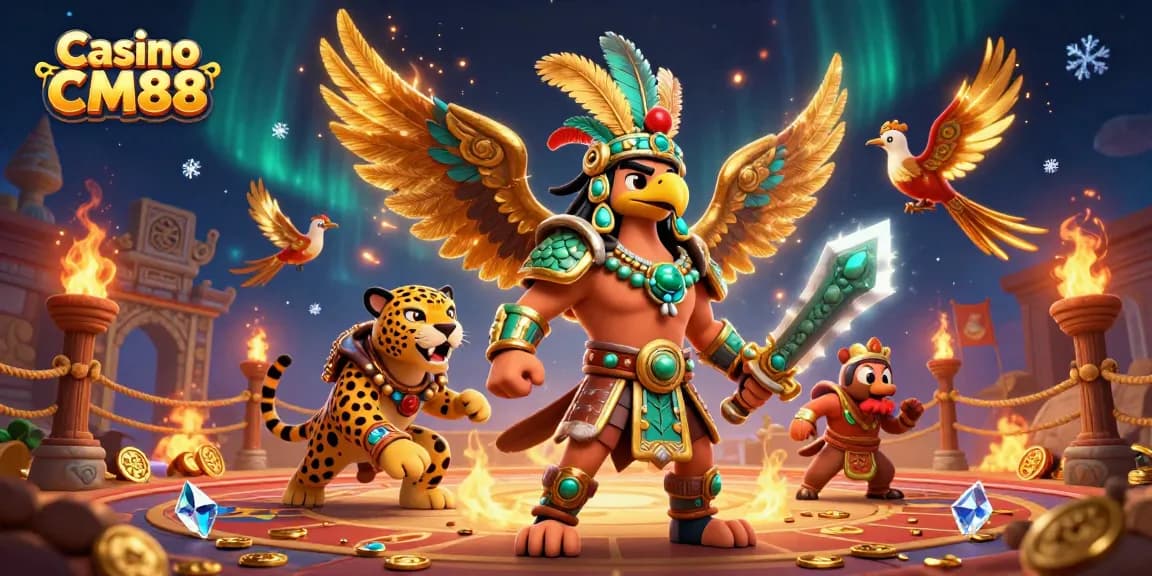 Experience the exciting thrills of Casino CM88 with dynamic characters and vibrant gaming elements.
