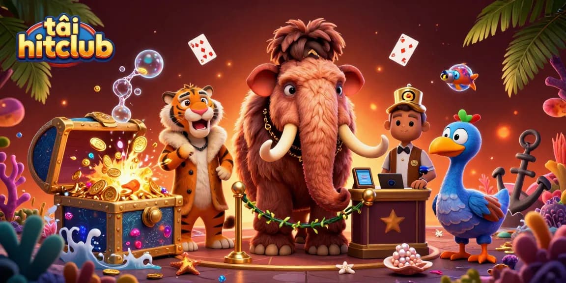 Experience excitement with tải hitclub, showcasing a vibrant casino scene featuring iconic characters.