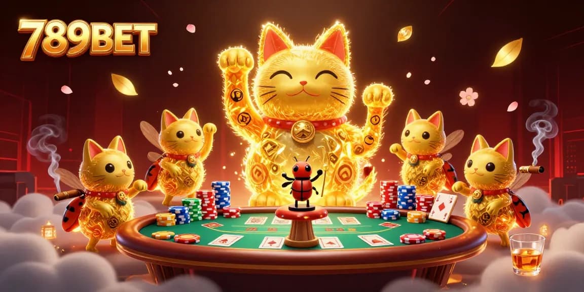 Experience the excitement of 789BET with a vibrant, dynamic casino-themed illustration.