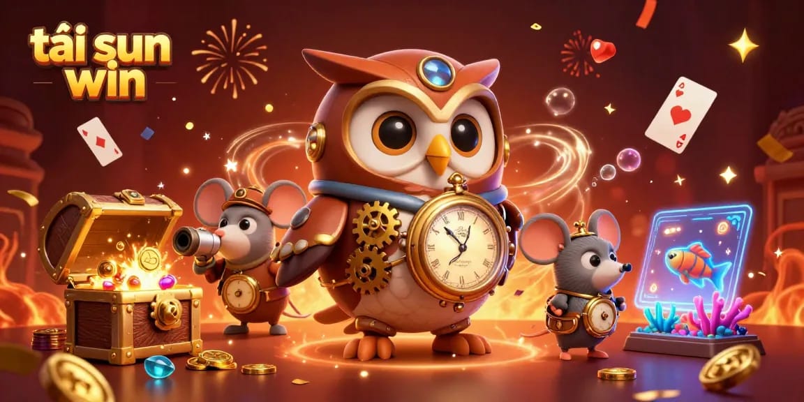 Play and win big with tải sun win in this vibrant 3D illustration featuring casino-themed characters.