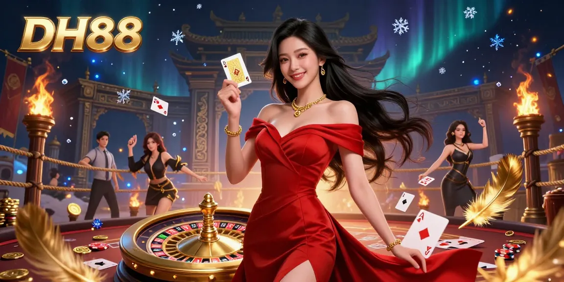 Experience the thrill of DH88 with stunning casino graphics and golden elements energizing the scene.