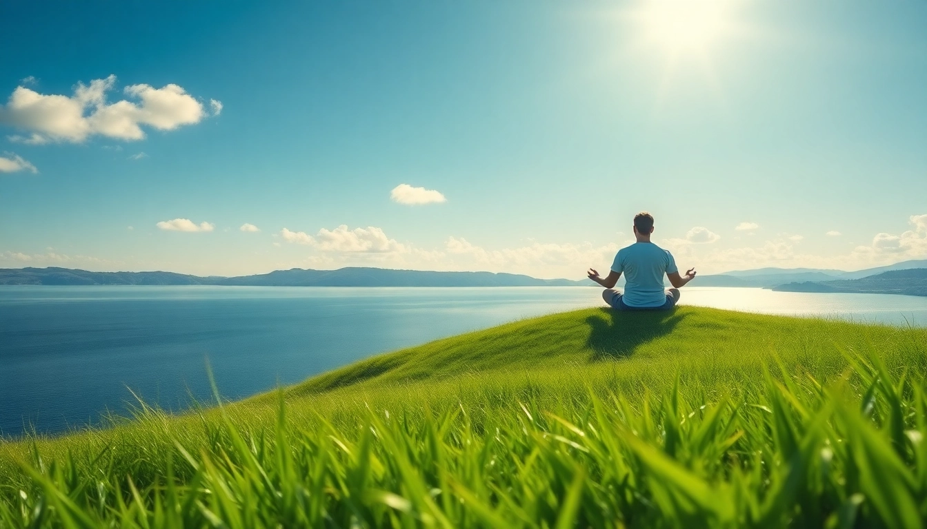 Explore a peaceful scene highlighting mental wellness through meditation in nature.