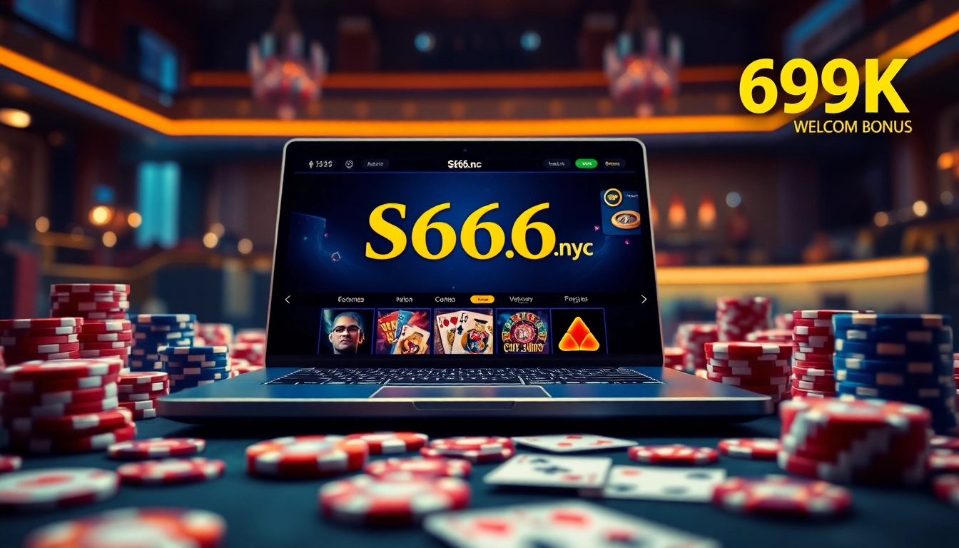 Engaging online betting scene featuring S666.nyc with vibrant casino elements and a welcoming atmosphere.