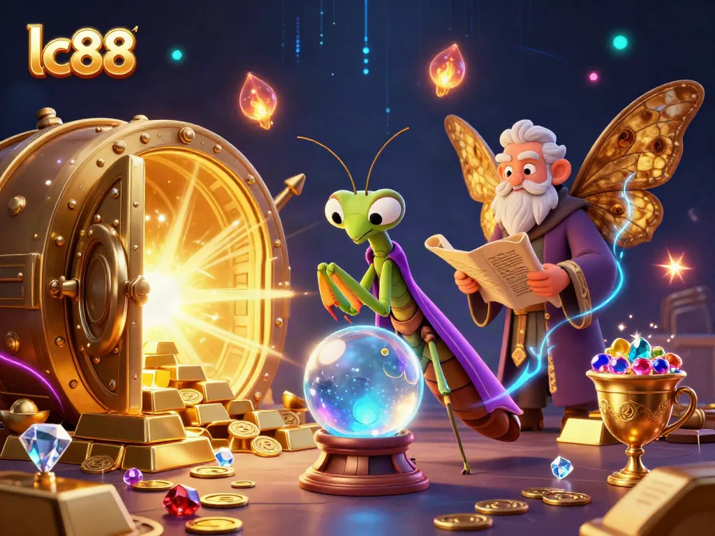 Experience the magic of lc88 casino with fortune tellers, gems, and riches in an enchanting scene.