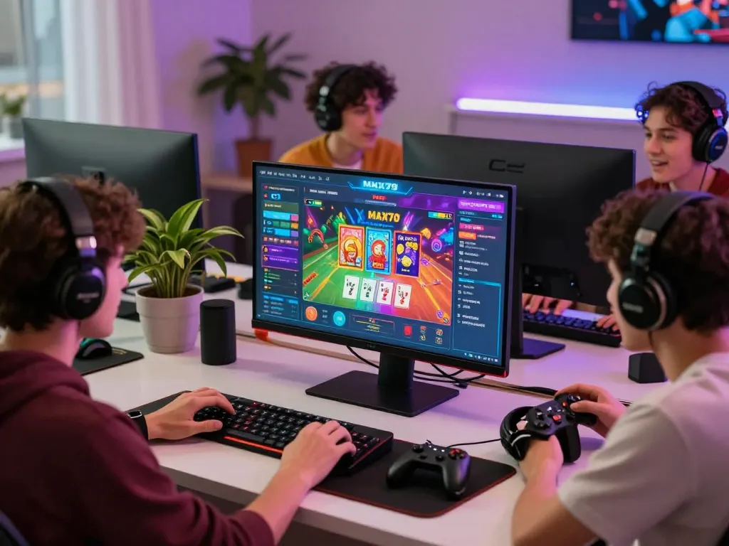 Players enjoying max79 online gaming platform with vibrant graphics and engaging interactions.