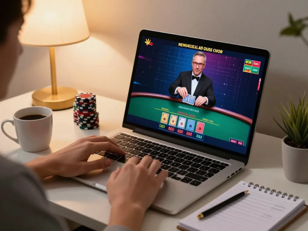 Engaging in live dealer blackjack game on 123b's online casino platform
