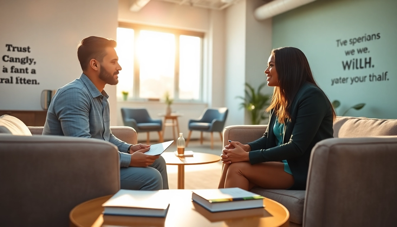Individuals discussing their ideal career in an inviting office setting.