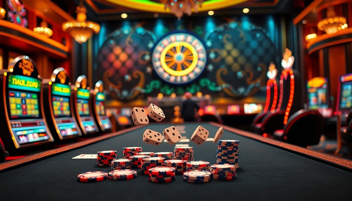 Experience the thrill of gambling with https://lc88.art/ featuring poker chips and roulette wheels.