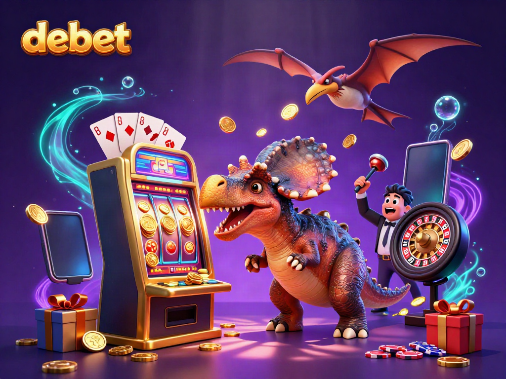 Engaging scene of debet characters celebrating a jackpot win, illustrating fun casino elements