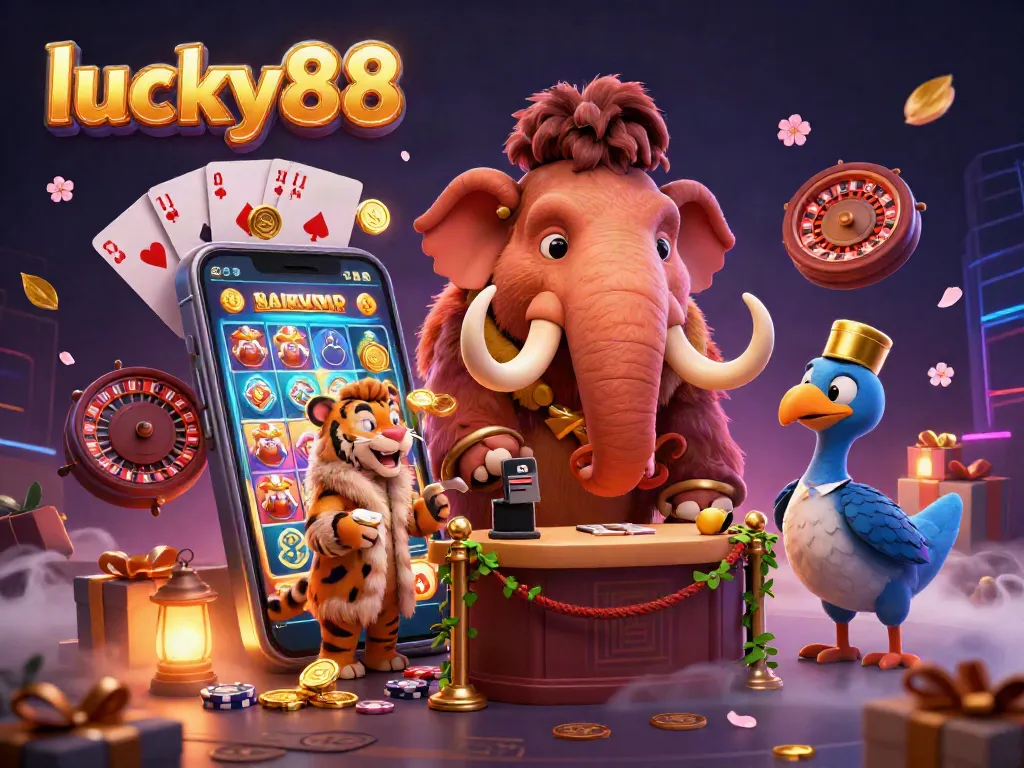 Engage with lucky88 as a woolly mammoth bouncer checks IDs while a saber-tooth tiger VIP enjoys the casino.