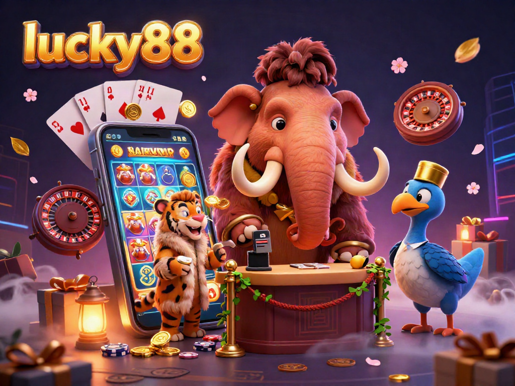 Engage with lucky88 as a woolly mammoth bouncer checks IDs while a saber-tooth tiger VIP enjoys the casino.