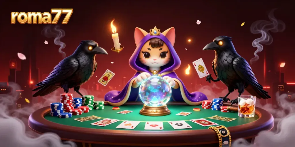 Memainkan slot dan judi kasino di roma77 dengan karakter mistik dalam ilustrasi 3D yang menakjubkan.