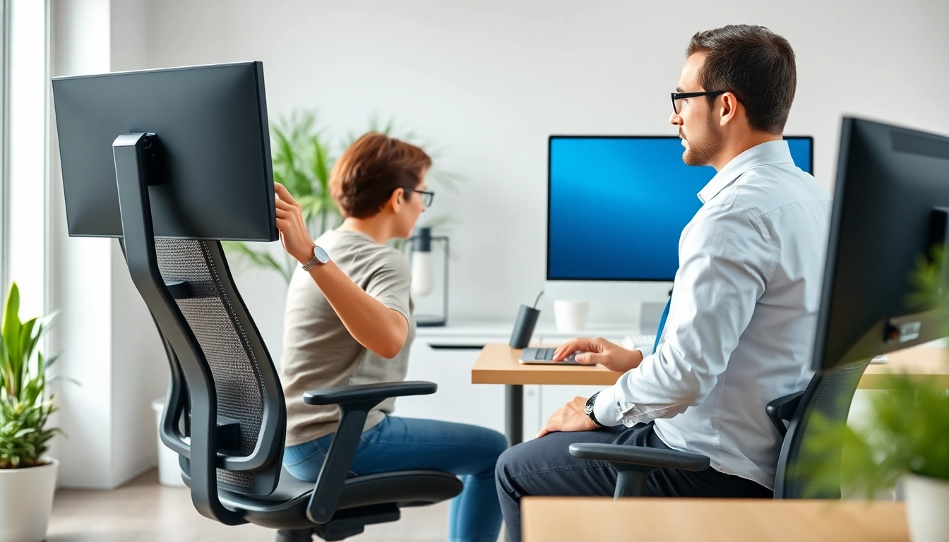 Learn how to improve posture with ergonomist demonstrating ideal sitting posture.