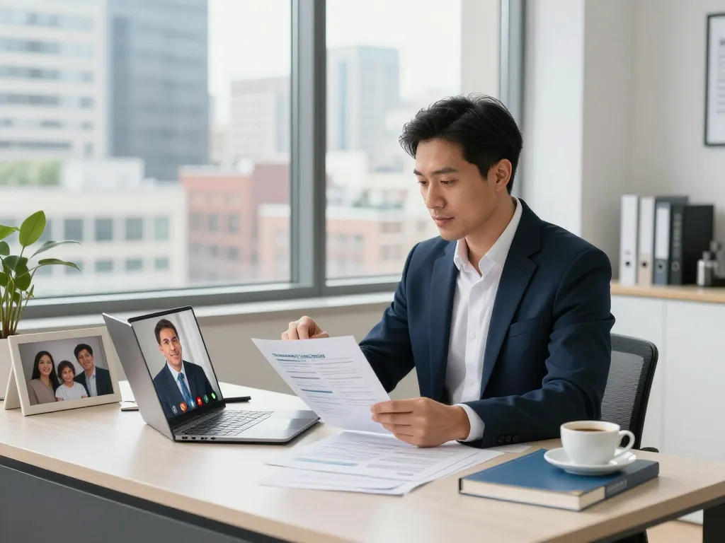 Property & landlord advice sites featuring a professional advisor consulting in a modern office.