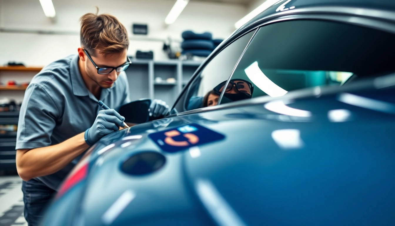 Apply PPF Chattanooga expertly, highlighting car protection film installation in a modern garage.