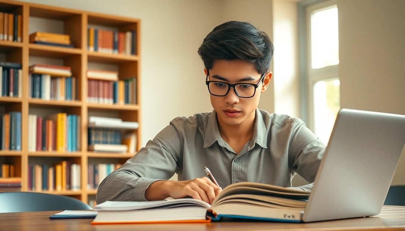 Pay someone to take GRE for me with a student studying diligently in a bright, academic space.
