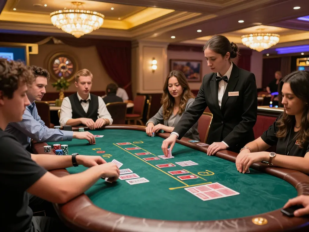 Engaged players at the live blackjack table at 79win, showcasing real-time action and luxury