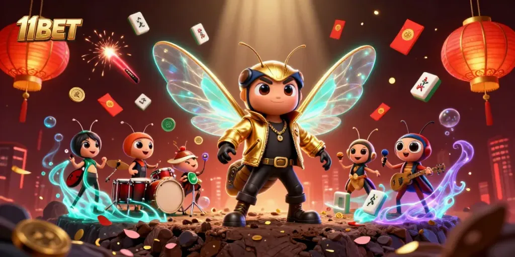 Experience thrilling action with 11BET while enjoying vibrant casino elements in a dynamic scene.