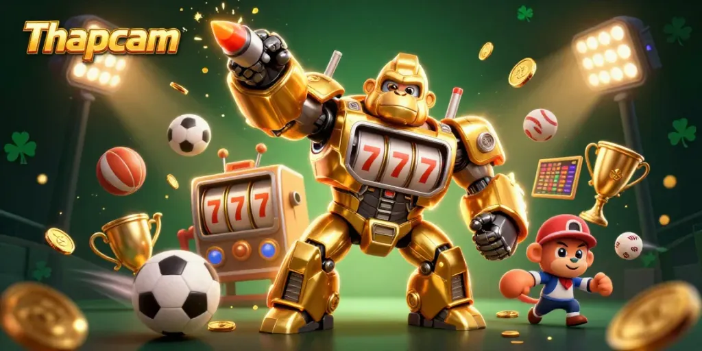 Thapcam transforms sports betting excitement with a dynamic gorilla mech celebrating wins!