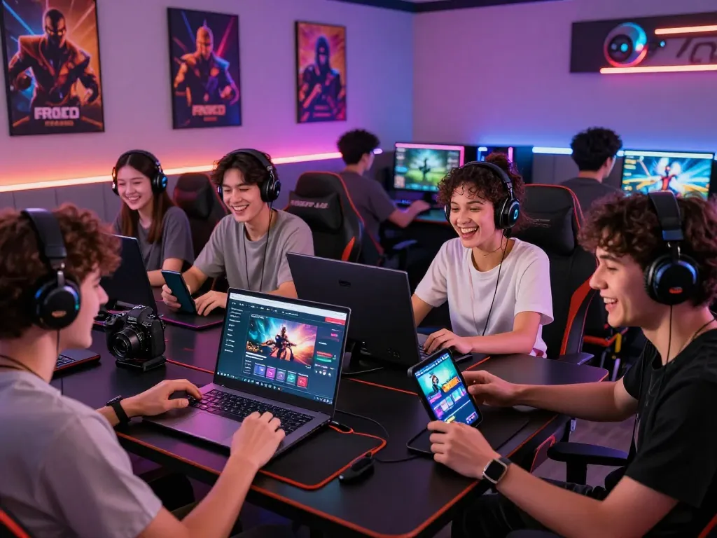Players enjoying diverse games on 789club in a vibrant gaming lounge atmosphere.