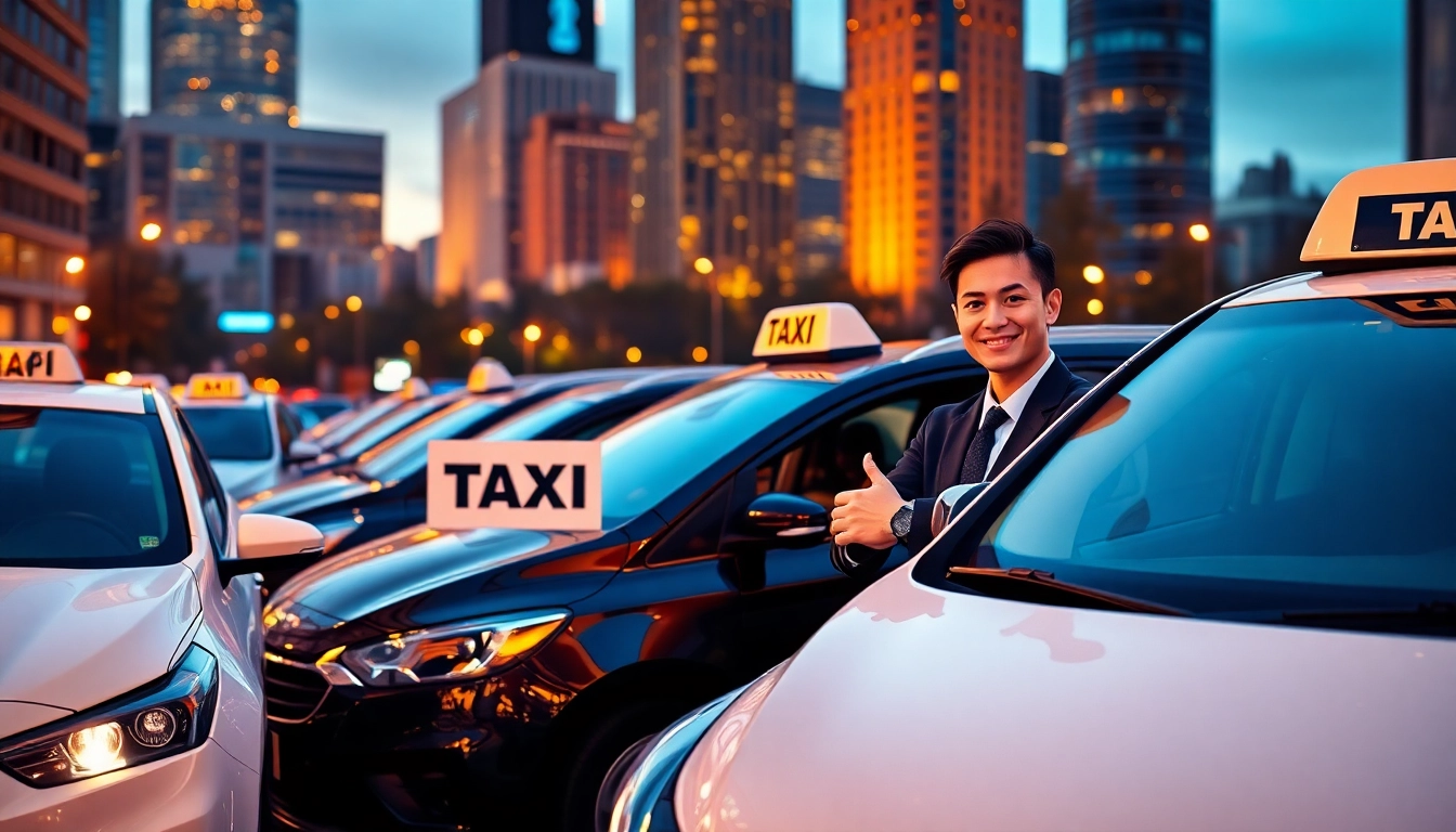 Experience reliable taxis with a friendly driver in a bustling city.