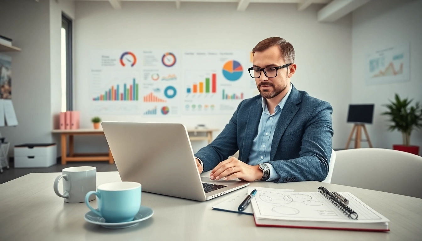 Analyze SEO Rank data with a digital marketing strategist in a modern office.