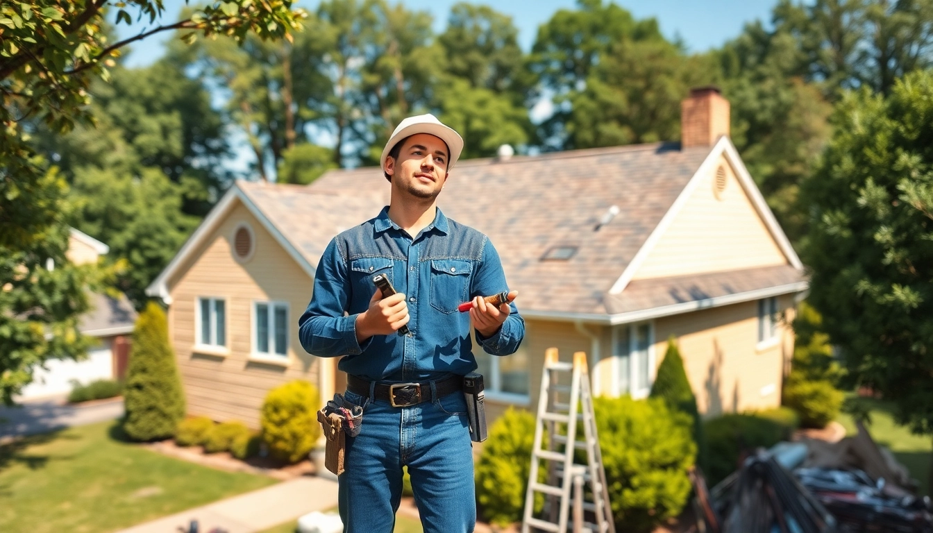Inspecting roofing solutions for homes in South Jersey with a contractor on-site.