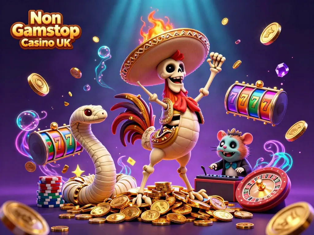Celebrate big wins at Non Gamstop Casino UK with vibrant characters and thrilling gaming elements.