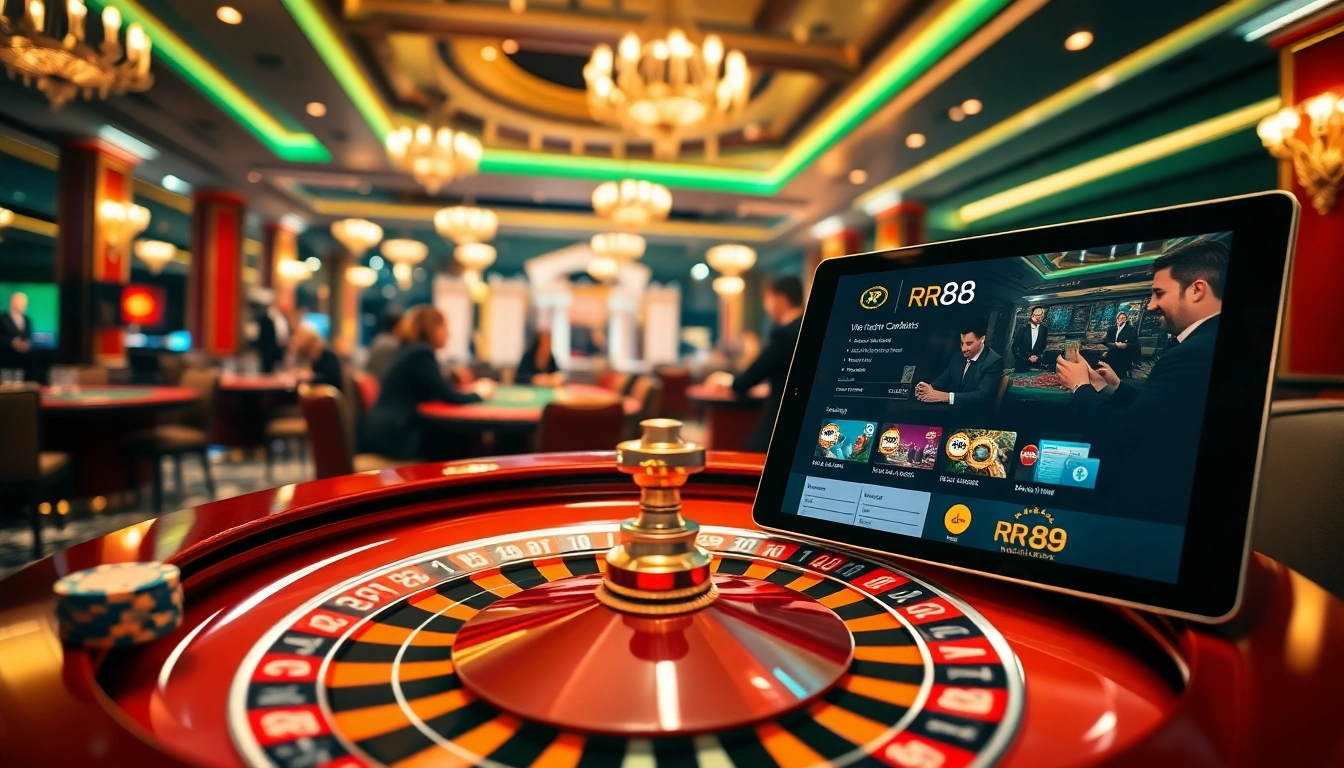 Engaged players enjoying casino games like blackjack and roulette at rr88.