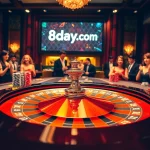 Players betting at an upscale roulette table, showcasing the thrill of 8day.cn.com gambling.