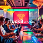 Experience the thrill of online gaming at luck8win.live with diverse players enjoying a vibrant casino atmosphere.