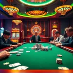Exciting poker gameplay at km1888b casino highlighting chips, cards, and vibrant atmosphere.