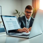 Fill out the eta uk application form with ease in a modern office environment.
