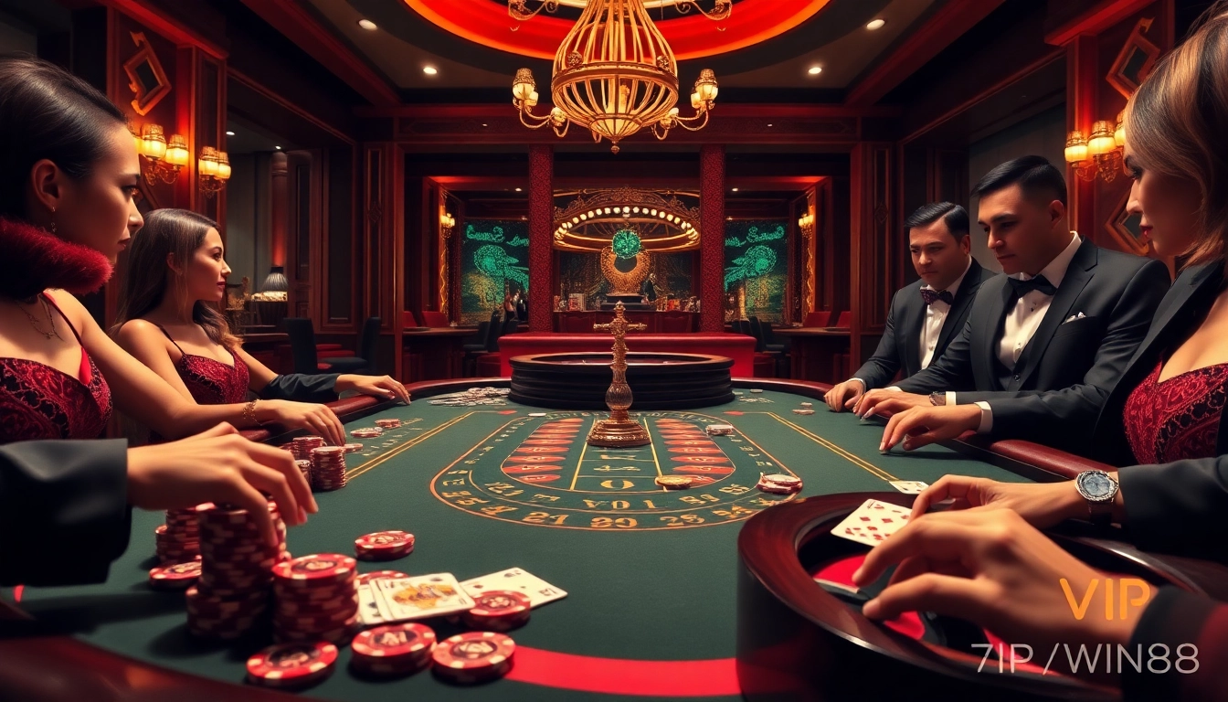 Experience thrilling gameplay at VIPWIN88 with high-stakes poker and luxurious casino elements.
