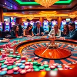 Experience thrilling action at https://mmoo8.art/ with players engaging at a luxury casino roulette table.