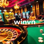 Experience the excitement of winvn with vibrant casino visuals showcasing roulette and blackjack games.