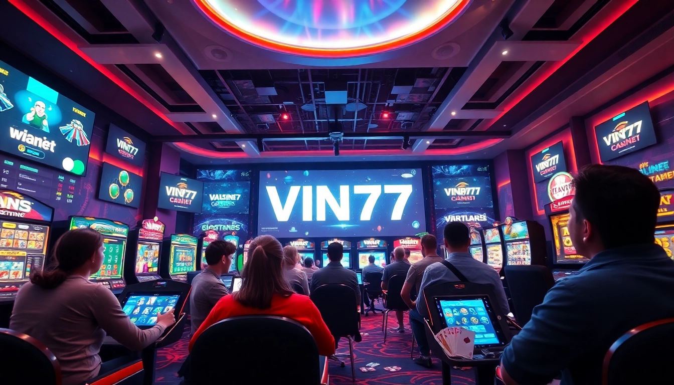 Exciting online betting visual featuring VIN777's diverse gaming options and trustworthy atmosphere.