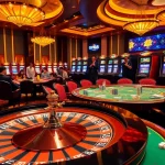 Exciting SV88 casino scene with roulette wheel, poker chips, and lively players.
