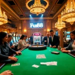 Experience the excitement of fun88.com with players enjoying poker and vibrant casino action.