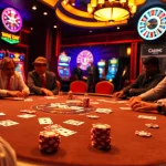 Experience the thrill of winning at the 88xx poker table in a vibrant casino setting.