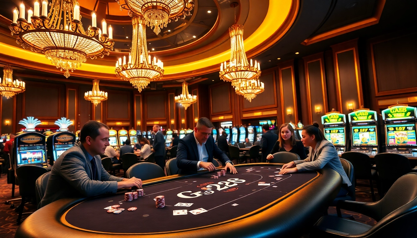 Experience thrilling G28 poker gameplay at a luxurious casino table.