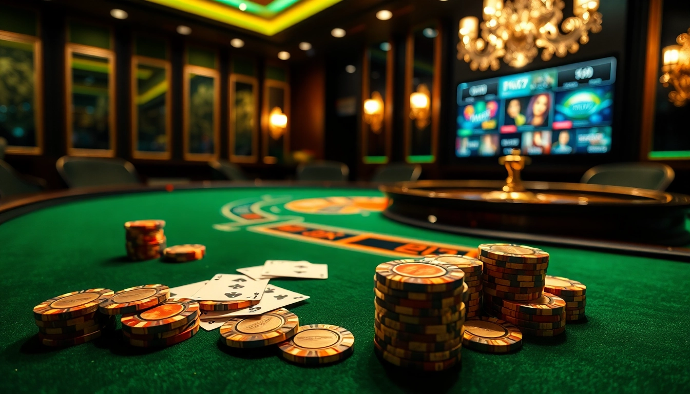 Experience high-stakes excitement at f168's luxurious online casino, featuring poker tables and roulette.