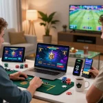 Exciting online gambling experience at https://gem88.com.mx/ with colorful chips and game display.