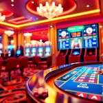 Engaging interactive gaming scene for Trang game RR88 featuring poker chips and slot machines.