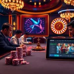 Players engaged at a KK55 poker table in an immersive casino environment