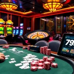 Players engaging in an exciting game at 789bet, showcasing poker chips and a vibrant casino atmosphere.
